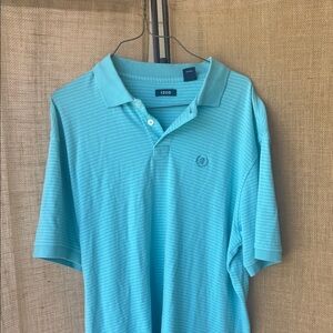 Izod Men's Light Blue Striped Polo Shirt‎